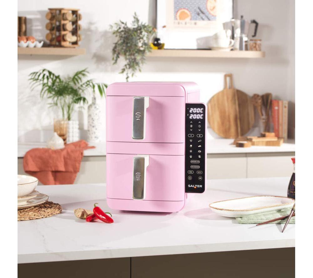 SALTER Retro VertiCook Ultra EK6642PNK 9L Dual Air Fryer - Pink & Cream image number 3 of 7