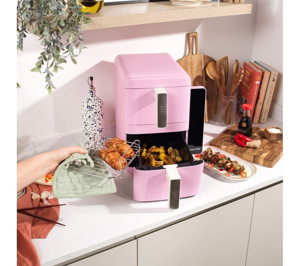 SALTER Retro VertiCook Ultra EK6642PNK 9L Dual Air Fryer - Pink & Cream image number 4 of 7