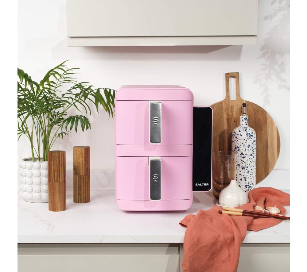 SALTER Retro VertiCook Ultra EK6642PNK 9L Dual Air Fryer - Pink & Cream image number 5 of 7