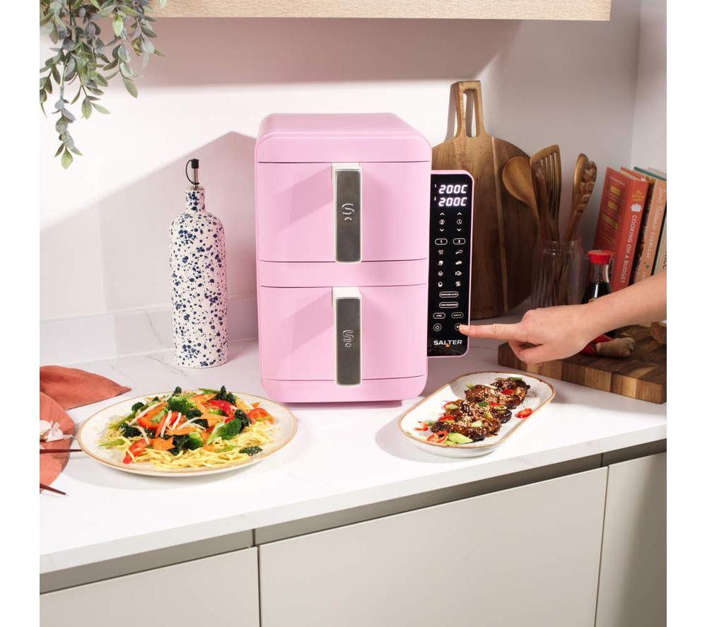 SALTER Retro VertiCook Ultra EK6642PNK 9L Dual Air Fryer - Pink & Cream image number 6 of 7