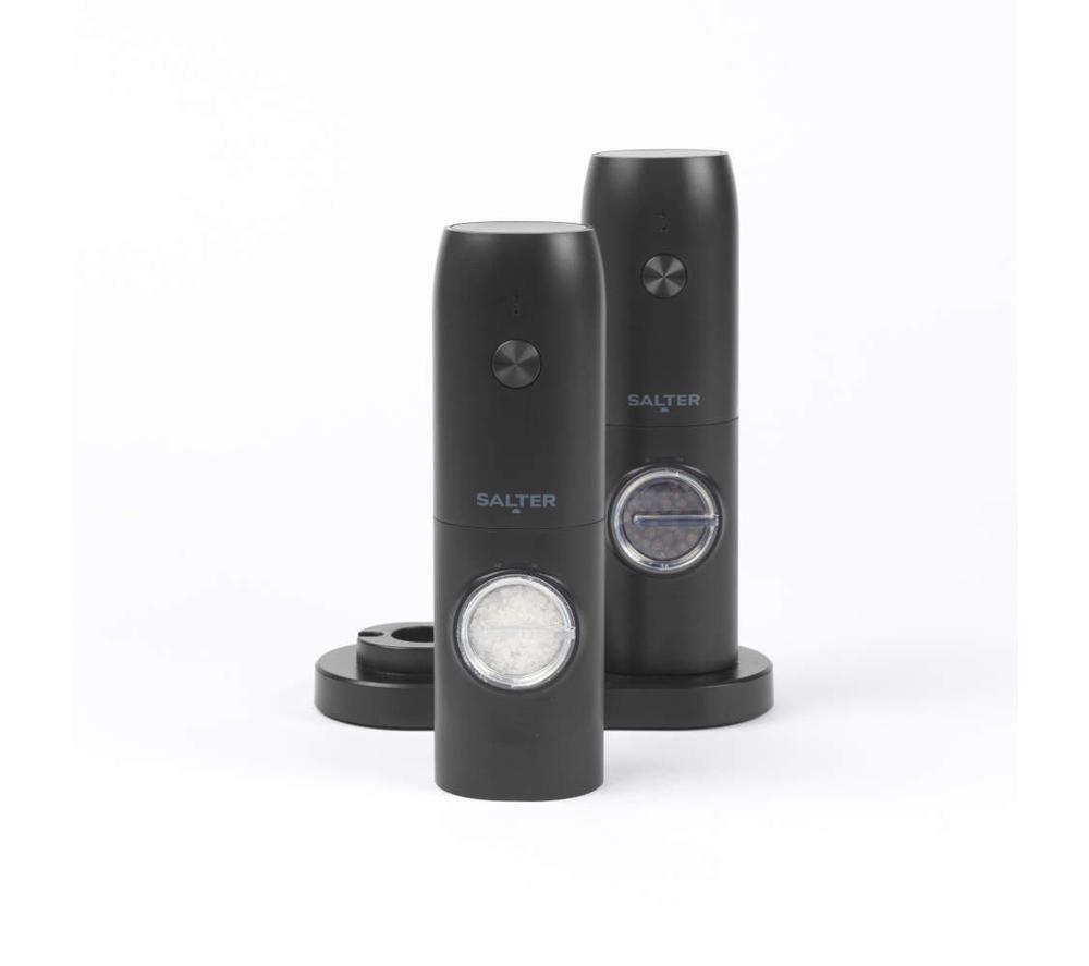 SALTER Electric Salt & Pepper Mill Set & Base - Black image number 4 of 10