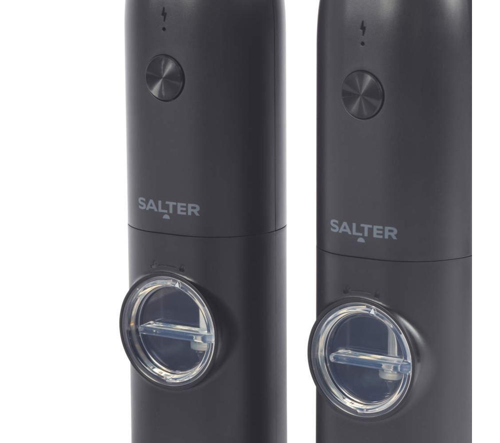 SALTER Electric Salt & Pepper Mill Set & Base - Black image number 5 of 10