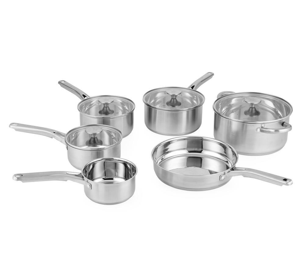 SALTER Signature 6‑piece Stainless Steel Cookware Set &ndash; Silver image number 3 of 4