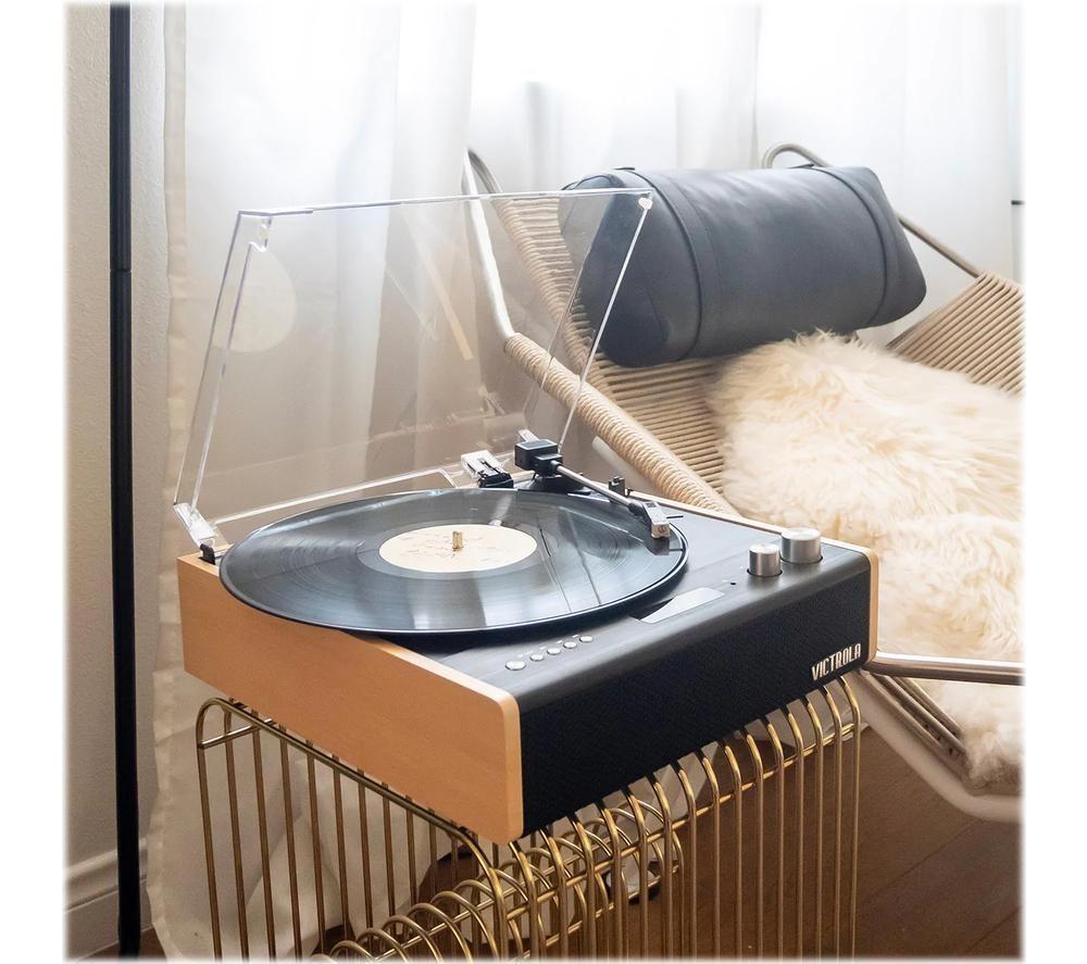 VICTROLA VTA-72 Belt Drive Bluetooth Turntable &ndash; Black & Bamboo image number 5 of 10