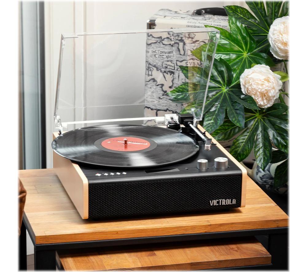 VICTROLA VTA-72 Belt Drive Bluetooth Turntable &ndash; Black & Bamboo image number 7 of 10