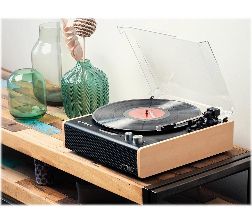 VICTROLA VTA-72 Belt Drive Bluetooth Turntable &ndash; Black & Bamboo image number 9 of 10