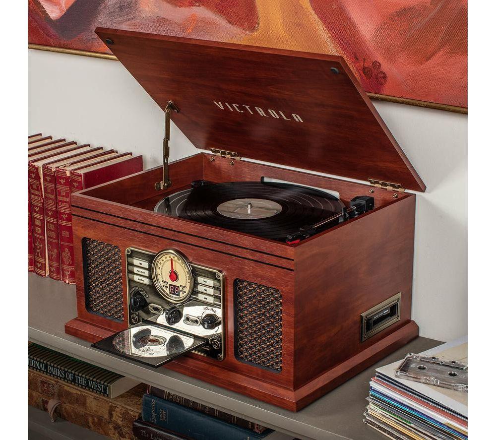 VICTROLA Hawthorne Record Player- Mahogany image number 6 of 8