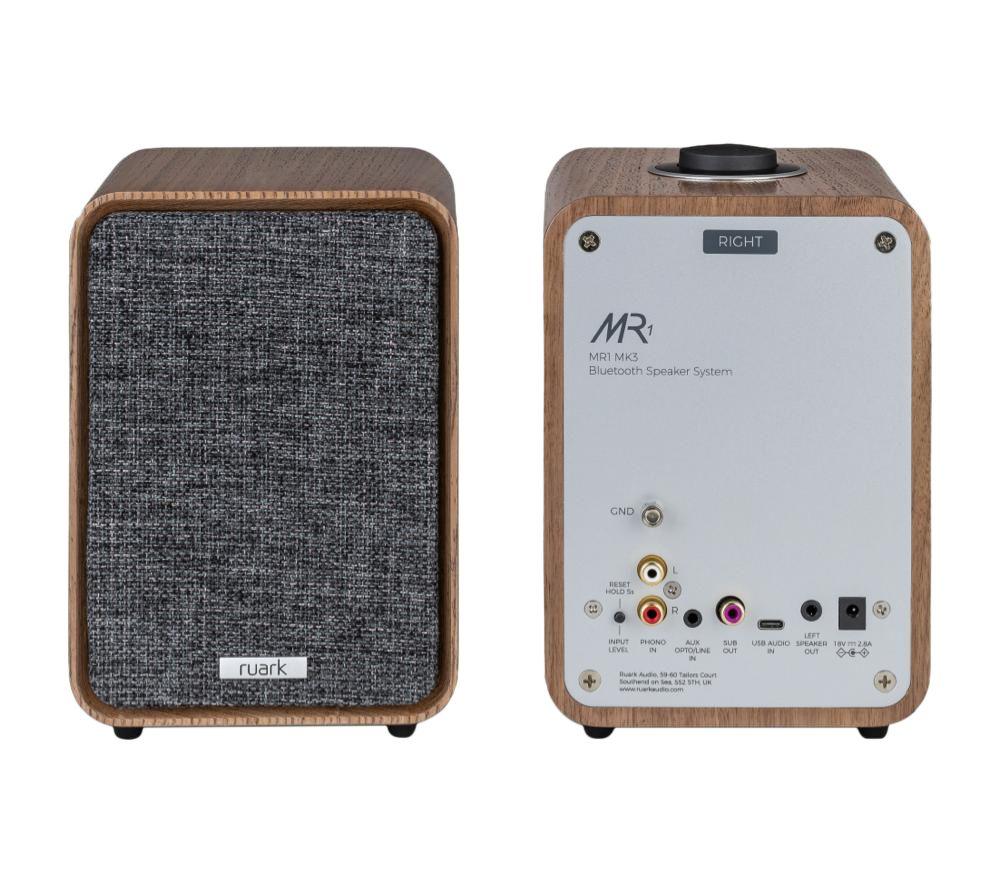 RUARK MR1 Mk3 Bluetooth Desktop Speakers - Rich Walnut image number 2 of 4