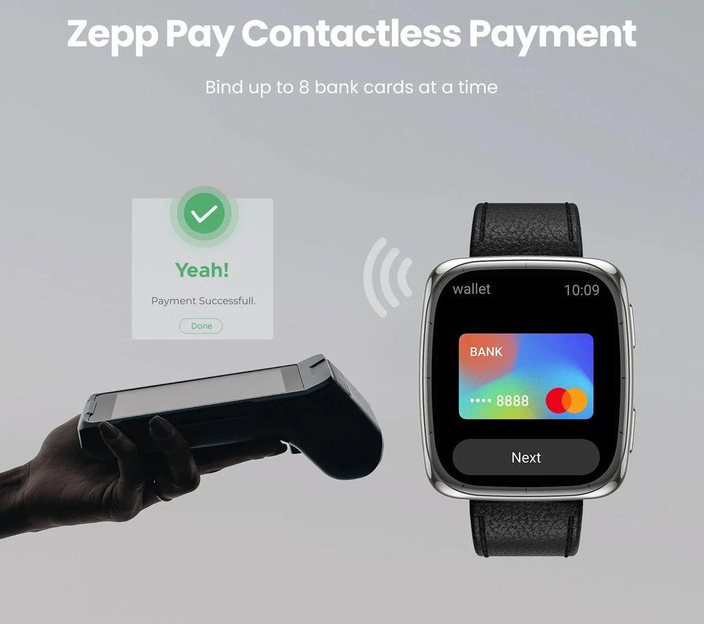 AMAZFIT Active 2 Smart Watch - Black, Leather Strap image number 3 of 8