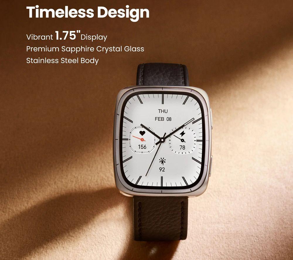 AMAZFIT Active 2 Smart Watch - Black, Leather Strap image number 4 of 8