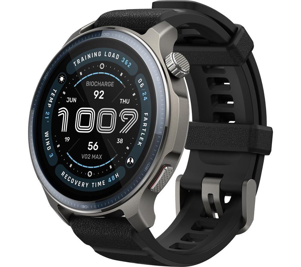 Amazfit Balance 2 Smart Watch - Black, Silicone Strap, 47 Mm, Brown,Black