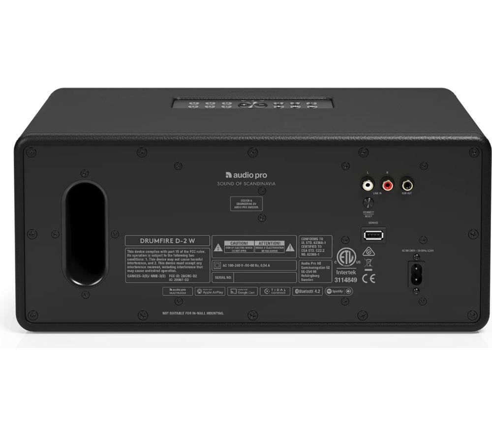 AUDIO PRO Drumfire D-2 W Wireless Multi-room Speaker - Black image number 2 of 3