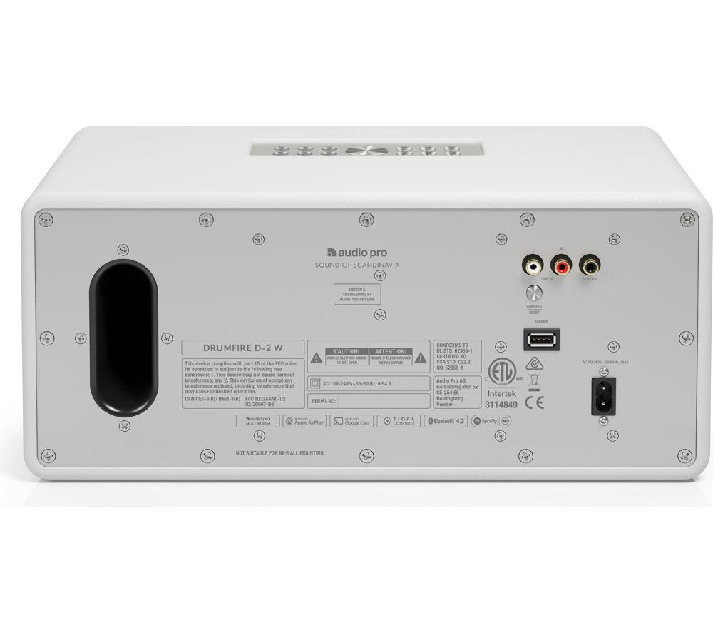 AUDIO PRO Drumfire D-2 W Wireless Multi-room Speaker - White image number 2 of 4