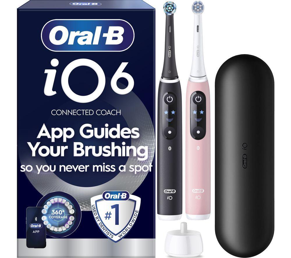 Oral-B Io6 Electric Toothbrush Duo Pack - Black & Pink, Pink,Black