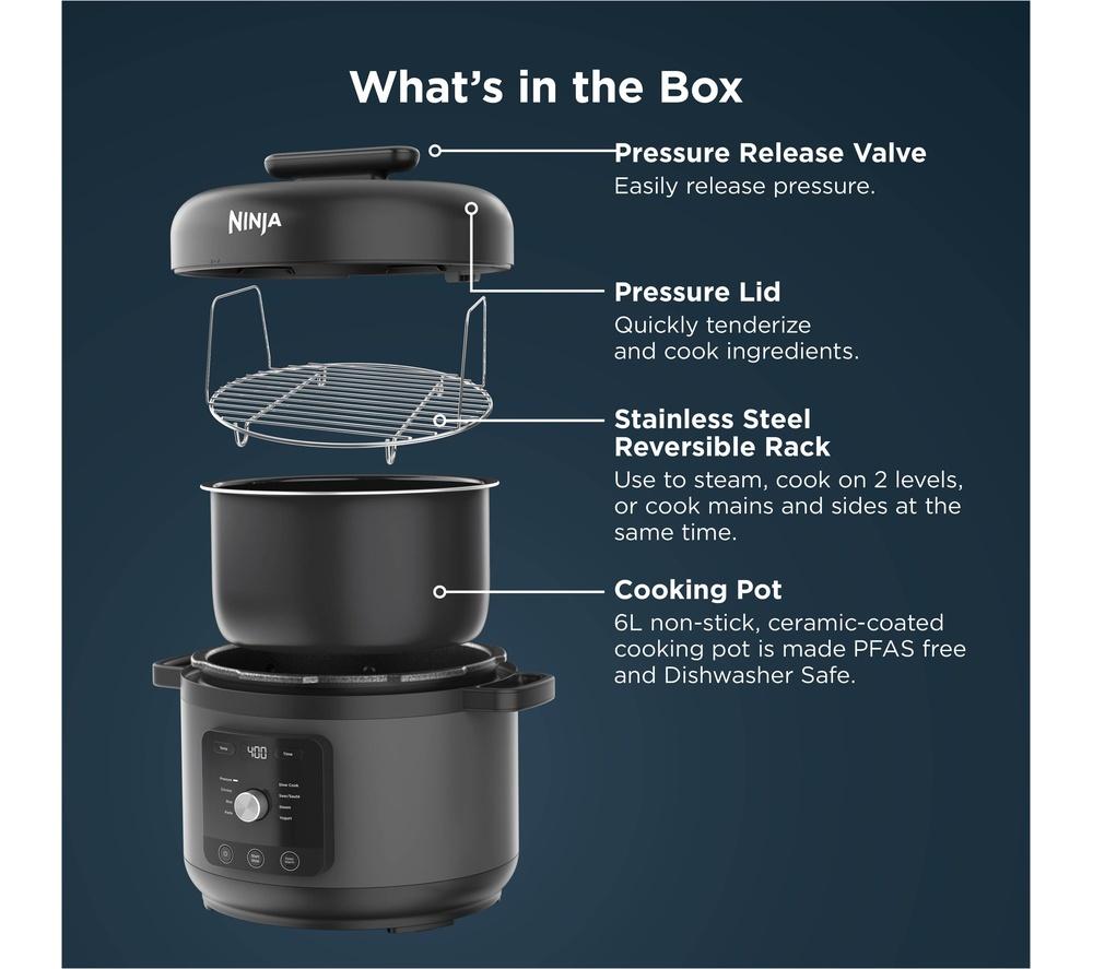 NINJA HyperHeat PC201UK 9-in-1 Pressure & Rice Cooker - Grey image number 11 of 12