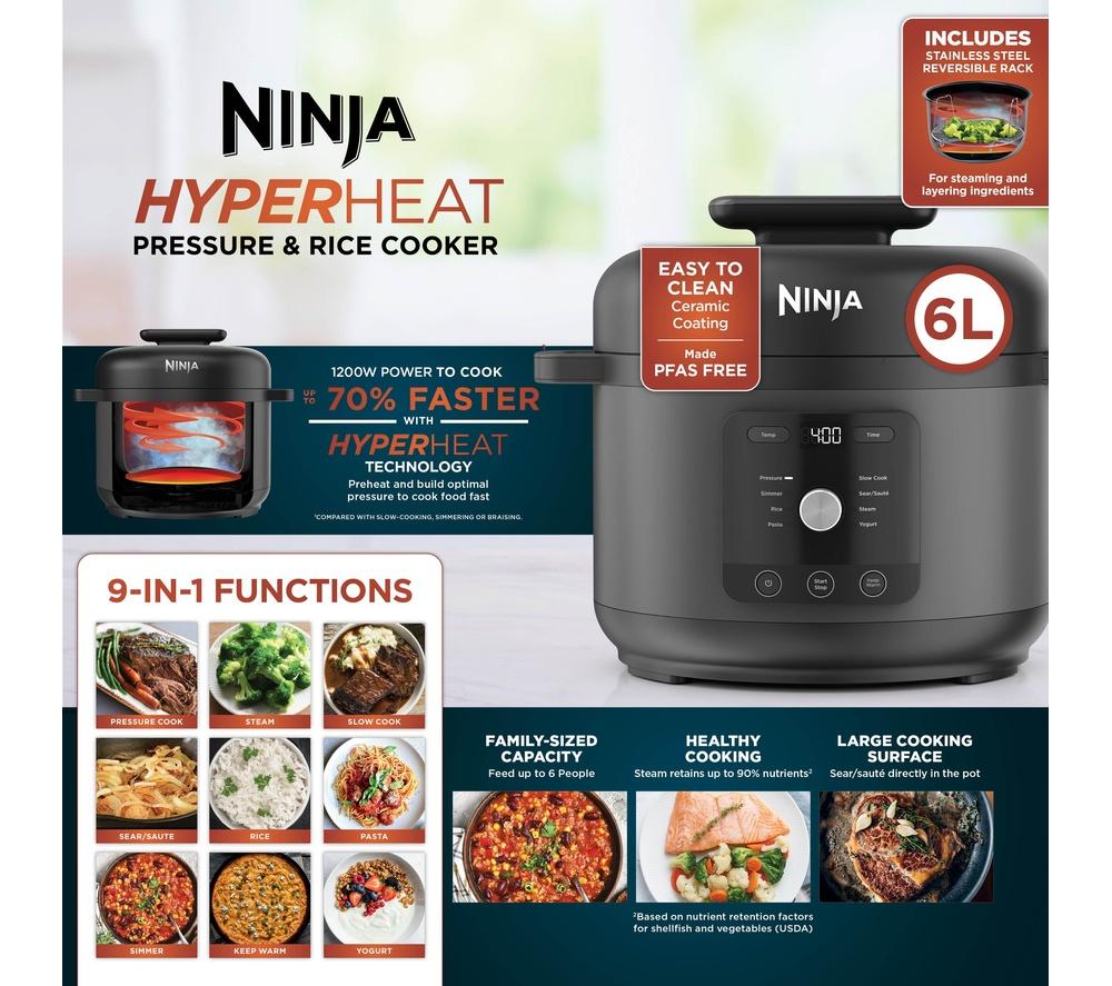 NINJA HyperHeat PC201UK 9-in-1 Pressure & Rice Cooker - Grey image number 12 of 12
