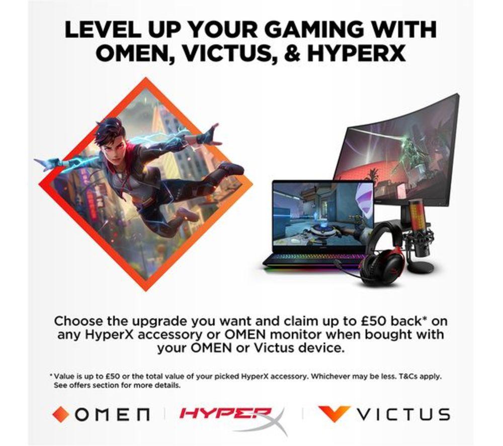 HP OMEN 17-db1508na 17.3" Refurbished Gaming Laptop - AMD Ryzen AI 7, RTX 5070, 1 TB SSD (Very Good Condition) image number 4 of 8