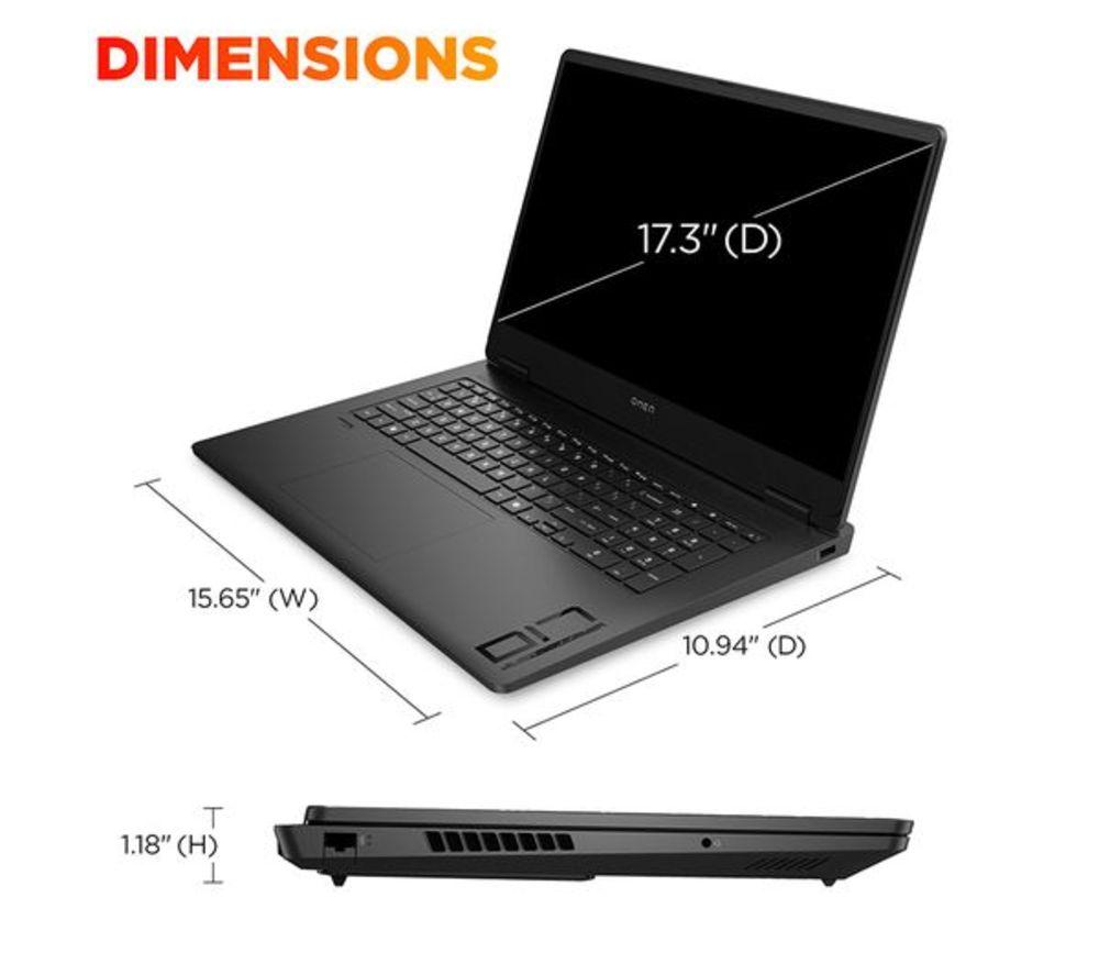 HP OMEN 17-db1508na 17.3" Refurbished Gaming Laptop - AMD Ryzen AI 7, RTX 5070, 1 TB SSD (Very Good Condition) image number 5 of 8