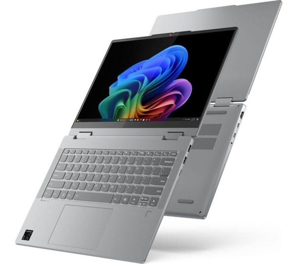 LENOVO IdeaPad 5 14" 2 in 1 Refurbished Laptop, Copilot+ PC - Snapdragon X Plus, 512 GB SSD, Luna Grey (Very Good Condition) image number 2 of 5