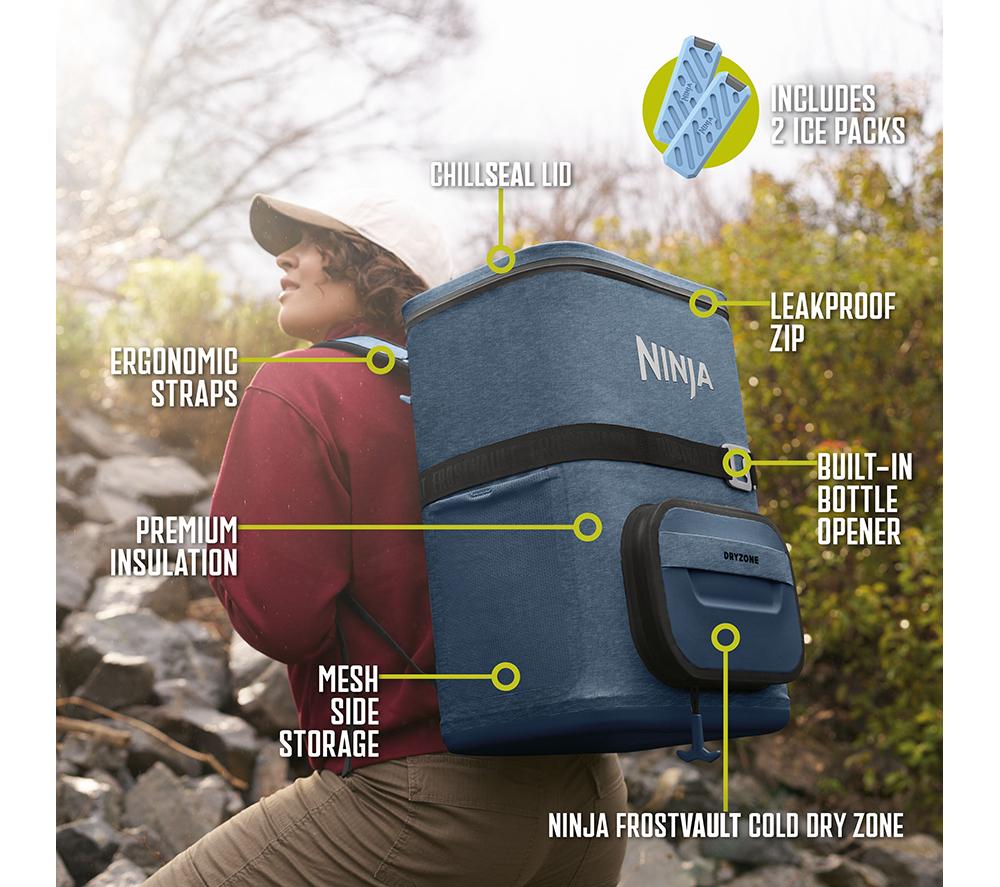 NINJA FF136EUUKNV FrostVault Go 23L Backpack Soft Cooler - Lakeshore Blue image number 6 of 7