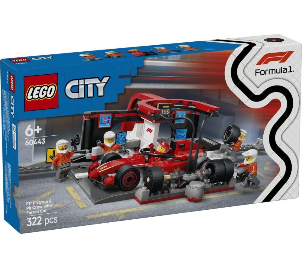 LEGO City 60443 F1 Pit Stop & Pit Crew with Ferrari Car Set image number 2 of 8