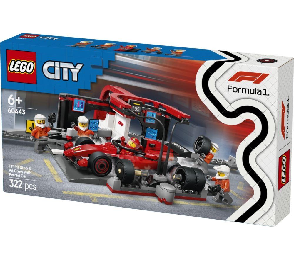 LEGO City 60443 F1 Pit Stop & Pit Crew with Ferrari Car Set image number 3 of 8