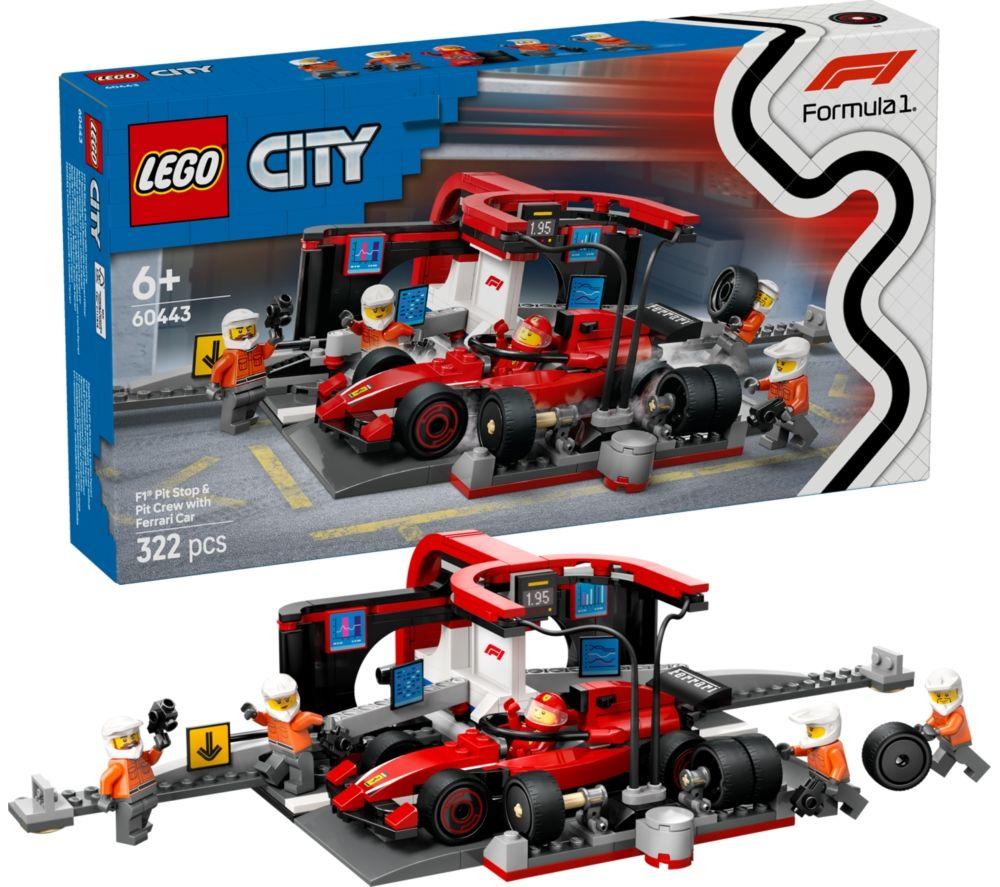 LEGO City 60443 F1 Pit Stop & Pit Crew with Ferrari Car Set image number 5 of 8