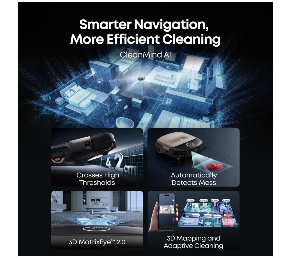 EUFY Omni S2 Robot Vacuum Cleaner & All-in-One Station - Black image number 10 of 13