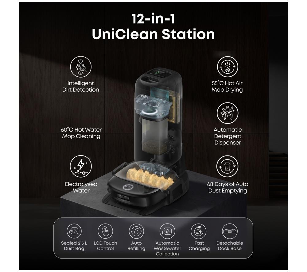 EUFY Omni S2 Robot Vacuum Cleaner & All-in-One Station - Black image number 12 of 13