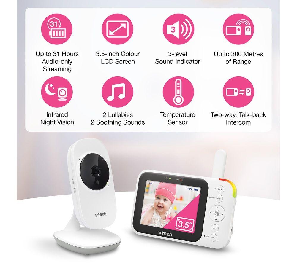 VTECH VM4252 3.5" Video Baby Monitor - White image number 5 of 6