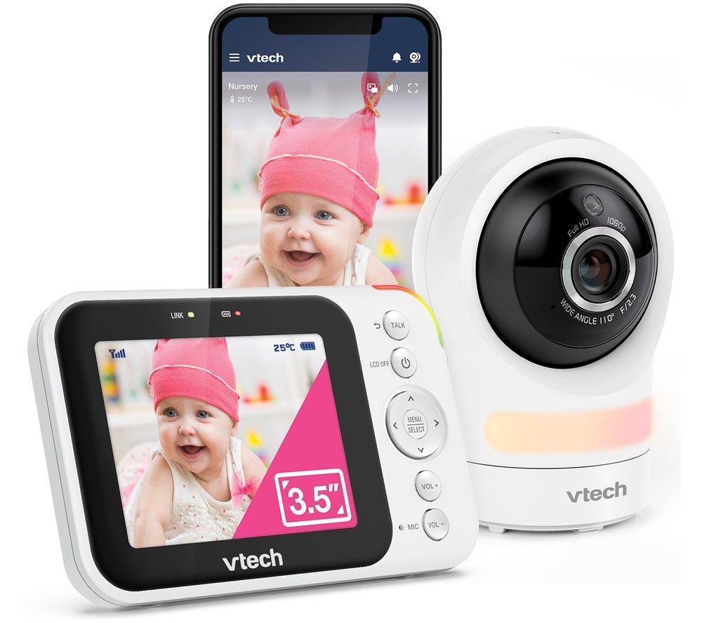 VTECH RM4761 3.5inch LCD Screen Smart Video Baby Monitor - White