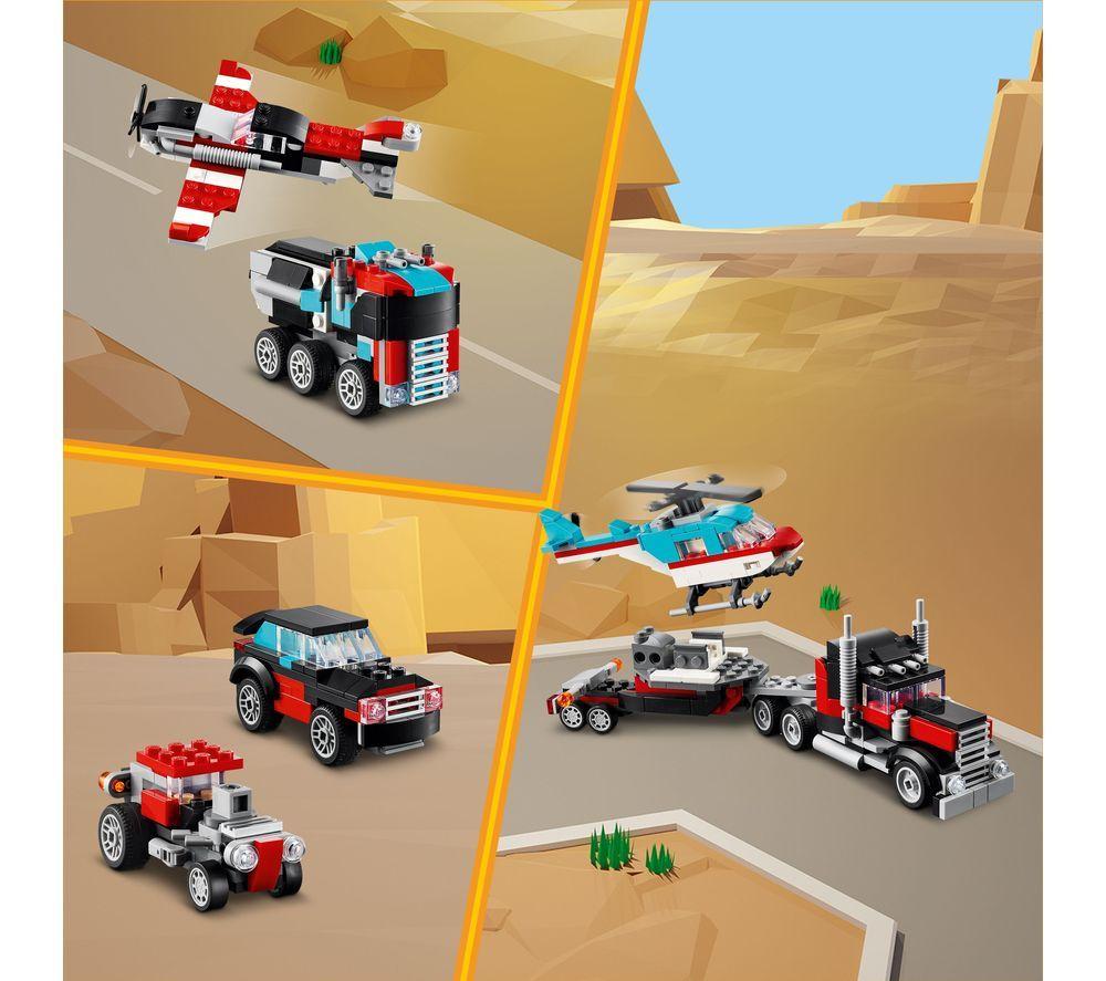 LEGO Creator 31146 3-in-1 Flatbed Truck with Helicopter Set image number 2 of 5