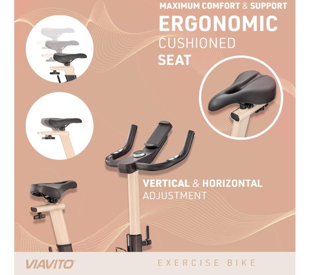 VIAVITO SB1 Smart Bluetooth Exercise Bike - Black & Cream image number 3 of 8