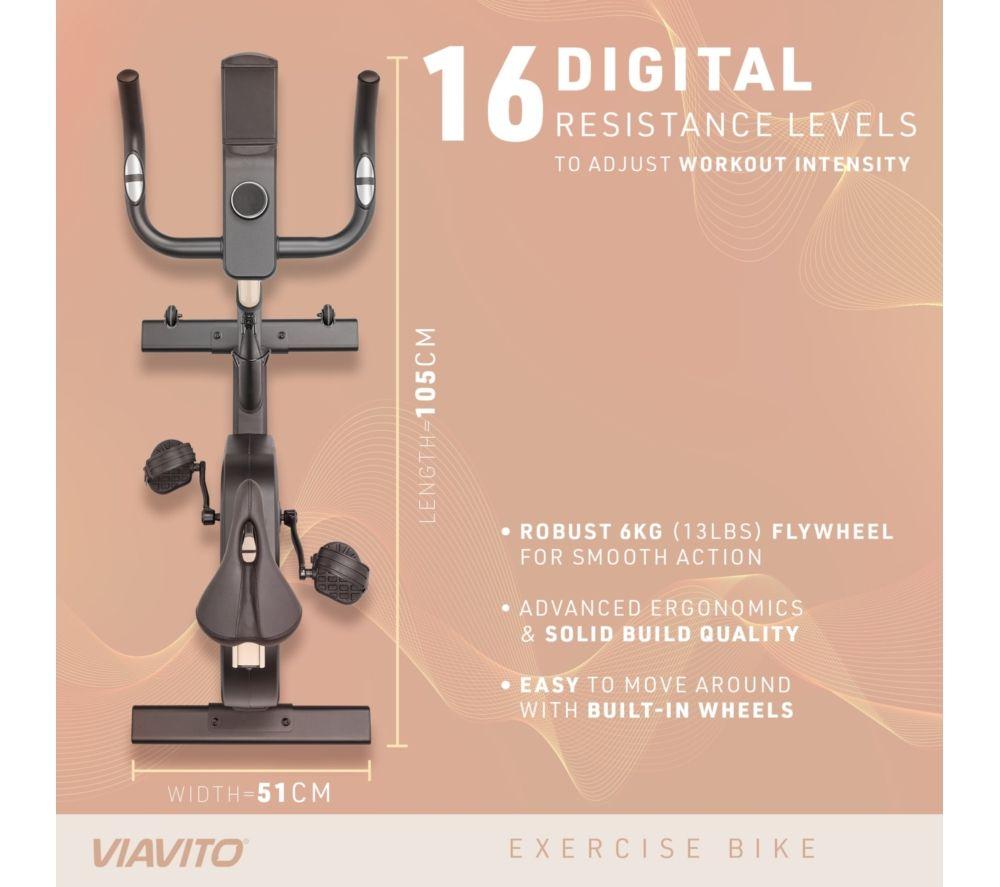 VIAVITO SB1 Smart Bluetooth Exercise Bike - Black & Cream image number 5 of 8