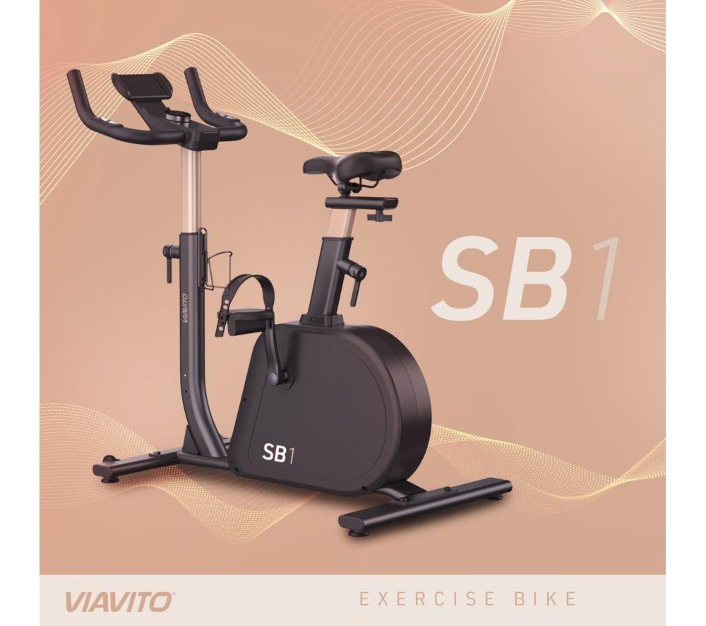 VIAVITO SB1 Smart Bluetooth Exercise Bike - Black & Cream image number 6 of 8