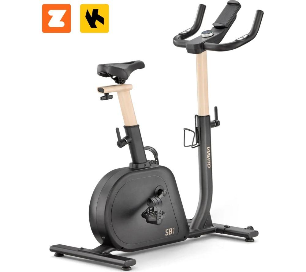 VIAVITO SB1 Smart Bluetooth Exercise Bike - Black & Cream image number 8 of 8