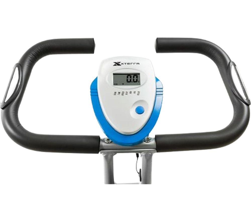 XTERRA Fitness FB350 Folding Exercise Bike - Silver & Blue image number 2 of 4