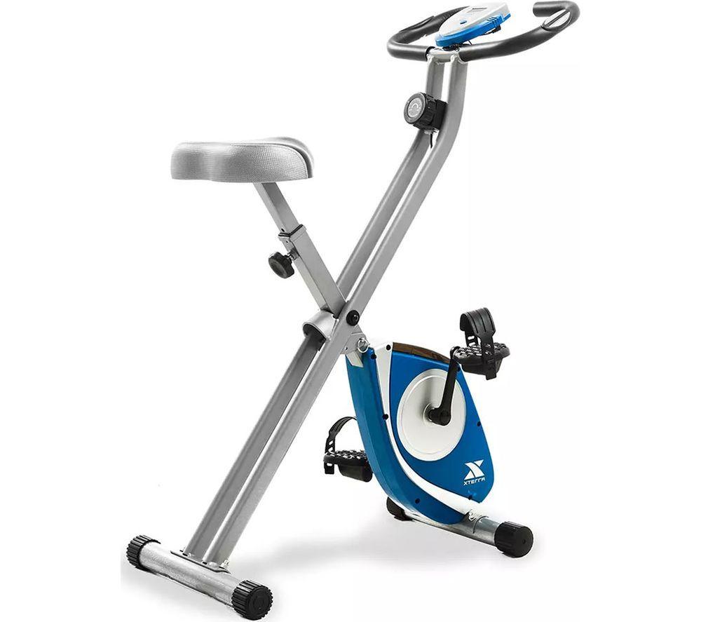 XTERRA Fitness FB150 Folding Exercise Bike - Silver & Blue image number 4 of 5
