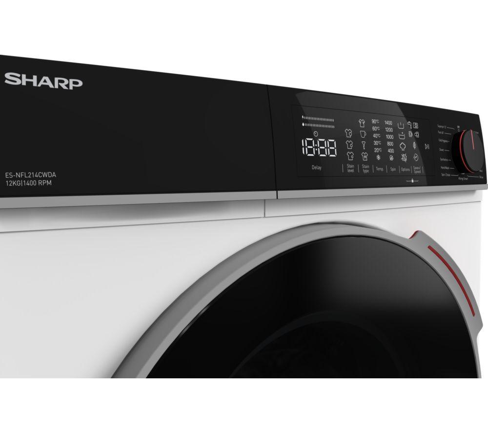 SHARP ES-NFL214CWDA-EN 12 kg 1400 Spin Washing Machine - White image number 6 of 6