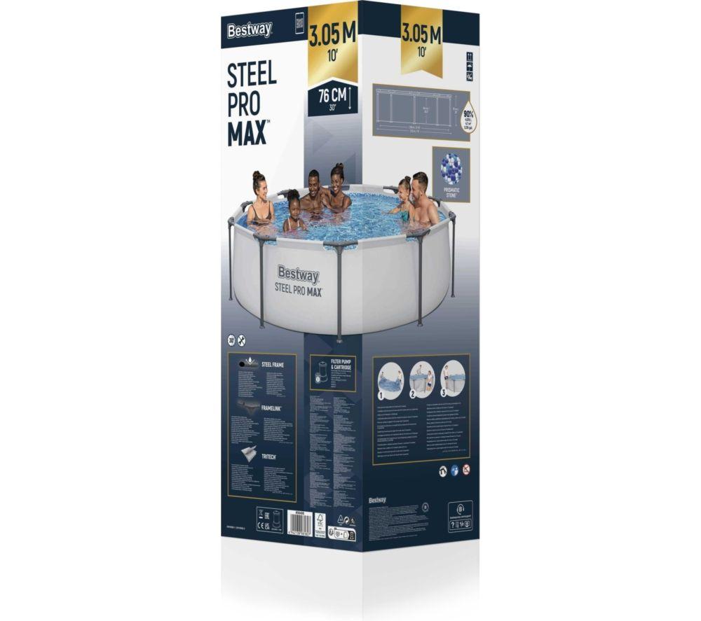BESTWAY 10ft x 30" Steel Pro Max BW56408GB-21 Round Swimming Pool - Grey image number 2 of 4