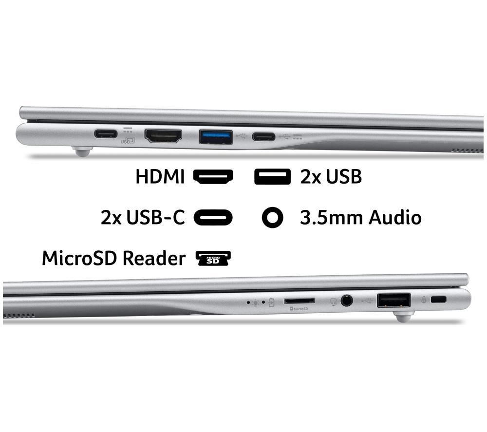 ACER Aspire Lite 15.6" Laptop - AMD Ryzen 3, 128 GB SSD, Silver image number 8 of 9