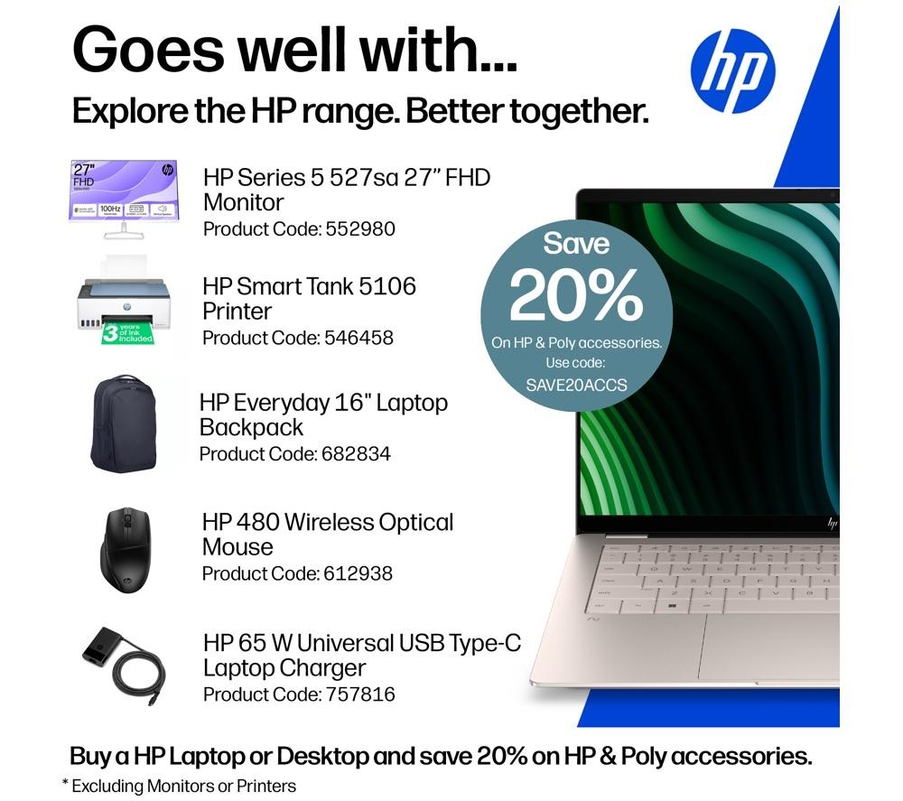 HP OmniBook Ultra Next Gen AI 14" Laptop - Intel&reg; Core&trade; Ultra 7, 2 TB SSD, Silk Sand image number 2 of 27