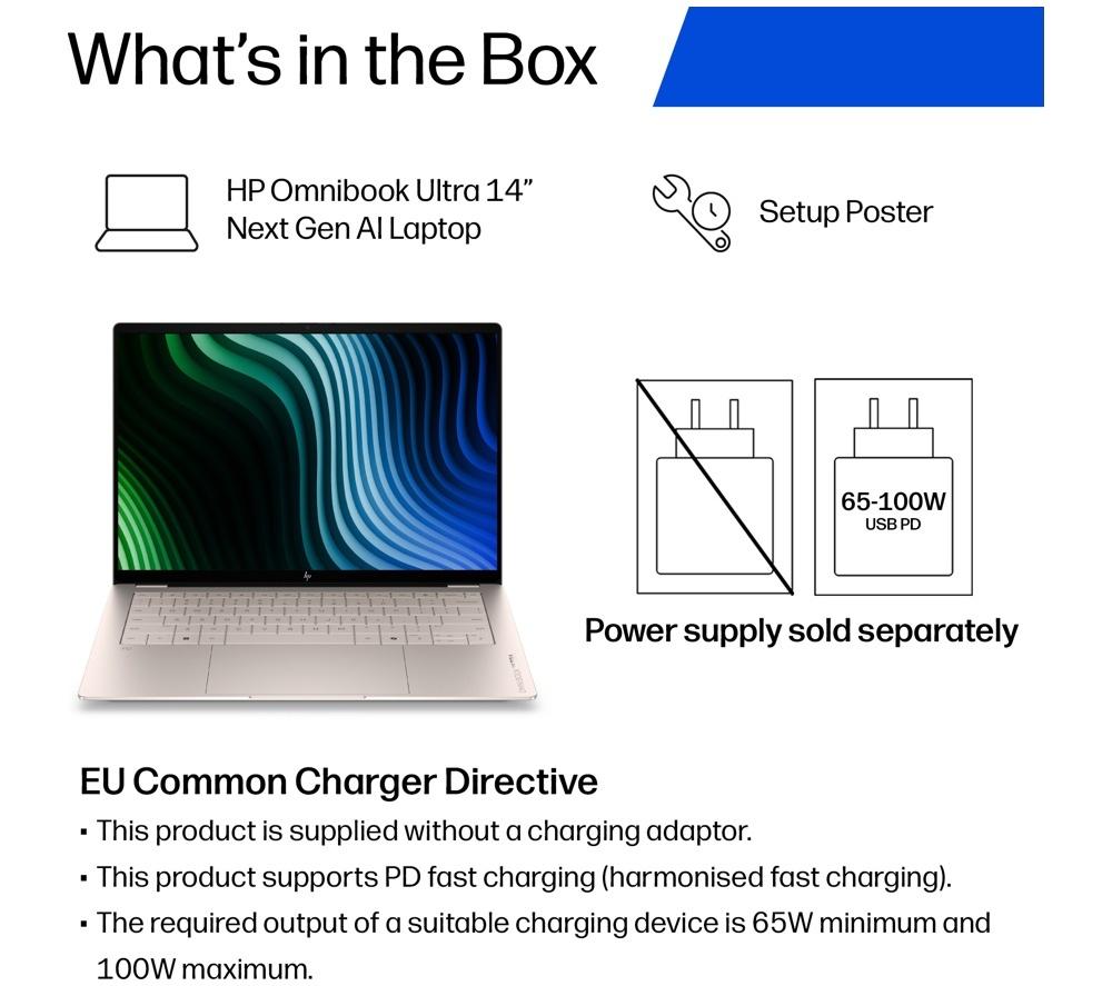 HP OmniBook Ultra Next Gen AI 14" Laptop - Intel&reg; Core&trade; Ultra 7, 2 TB SSD, Silk Sand image number 3 of 27
