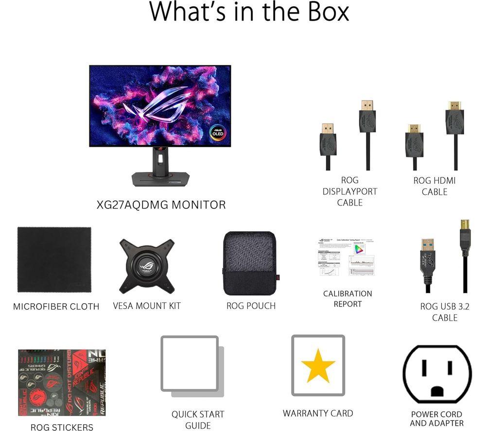 ASUS ROG STRIX XG27AQDNG Quad HD 27" OLED Gaming Monitor - Black image number 7 of 15
