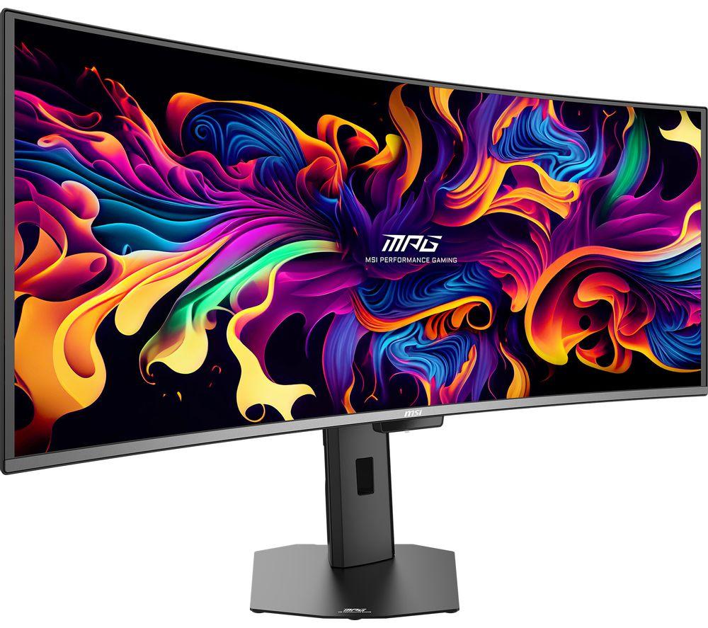 MSI MPG 341CQR X36 Quad HD 34" Curved Quantum Dot QD-OLED Gaming Monitor - Black image number 3 of 13