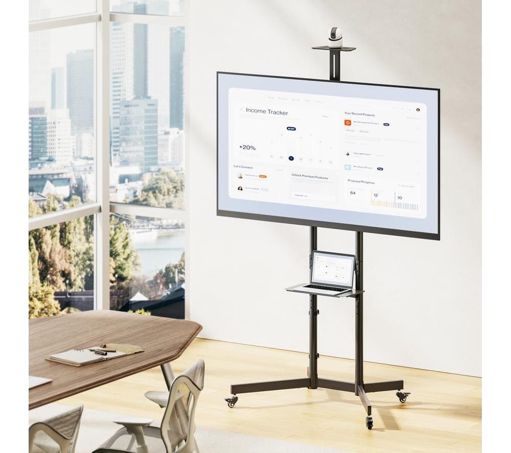 AVF Height Adjustable Mobile TV Cart for 37-70" TVs - Black image number 7 of 7
