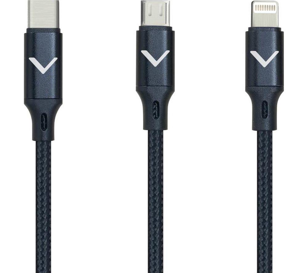 VELD 3-in-1 Braided USB & Lightning Cable - 1.2 m image number 2 of 3