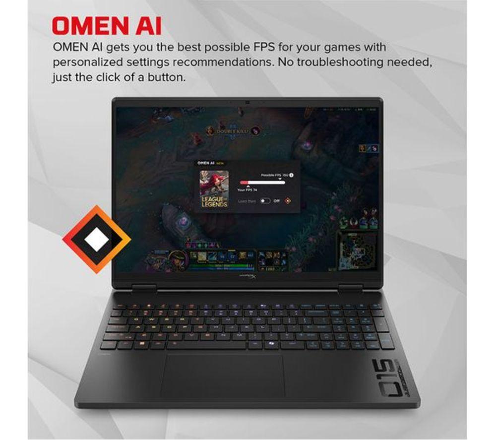 HP HyperX OMEN 15.3" Refurbished Gaming Laptop - Intel&reg; Core&trade; i5, RTX 5050, 1 TB SSD (Very Good Condition) image number 4 of 12