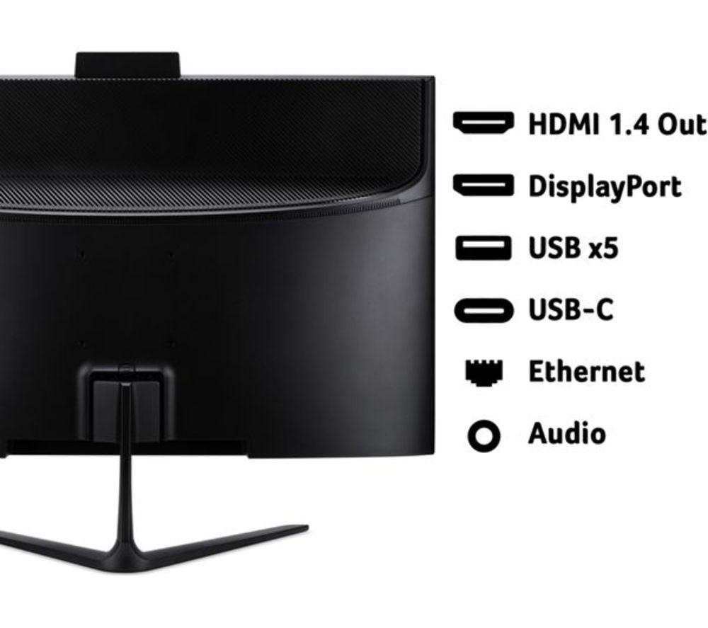 ACER Aspire C24-B 24" Refurbished All-in-One PC - Intel&reg; Core&trade; 5, 512 GB SSD, Black (Very Good Condition) image number 3 of 7