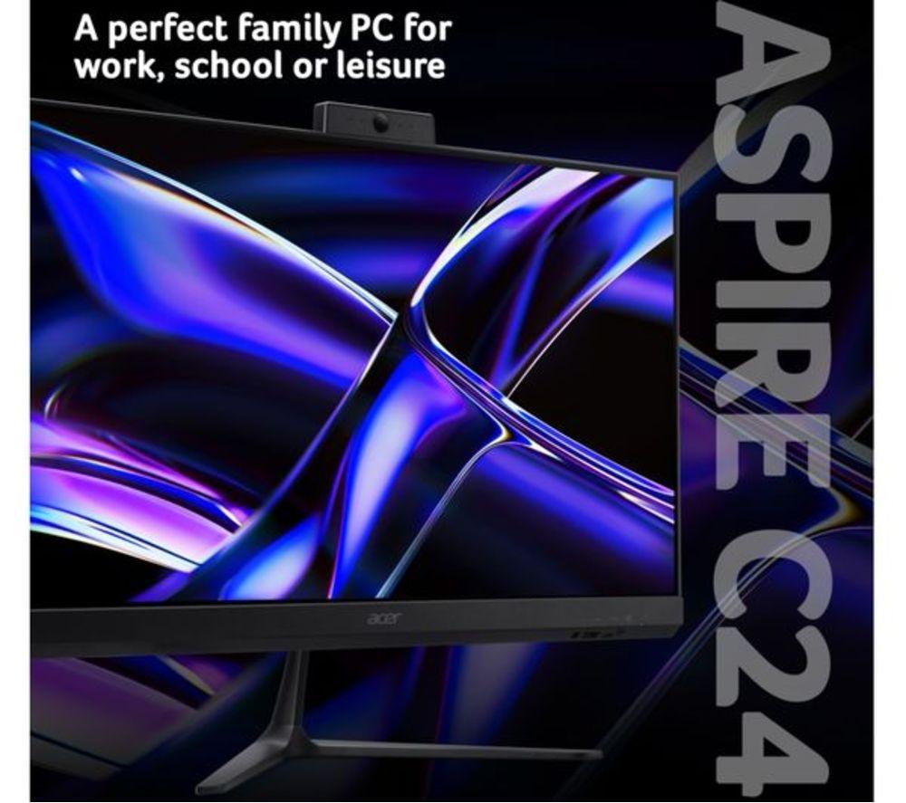 ACER Aspire C24-B 24" Refurbished All-in-One PC - Intel&reg; Core&trade; 5, 512 GB SSD, Black (Very Good Condition) image number 4 of 7